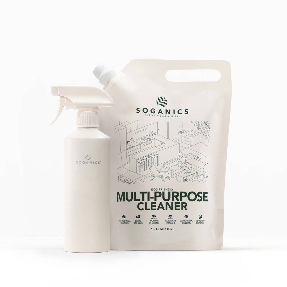 Soganics Aluminum Bottle & Refill Pack