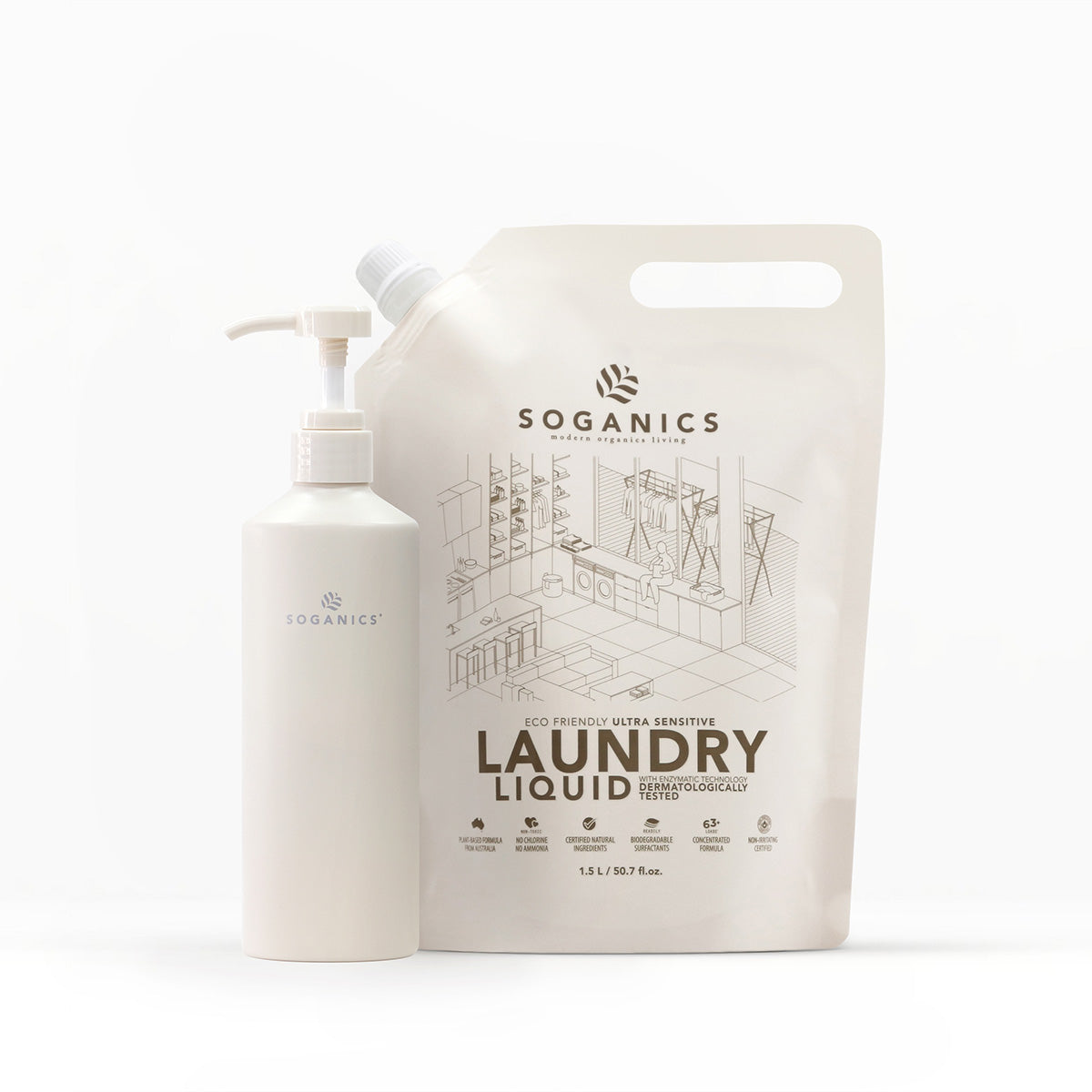 Soganics Aluminum Bottle & Refill Pack